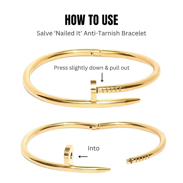 Sleek Stainless Steel Nail Bracelet
