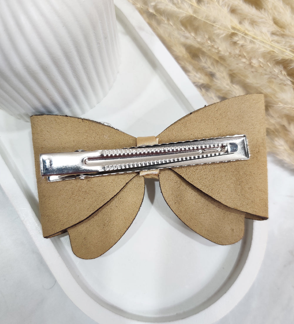 Luxury Rhinestone Bow Hair Clip – Golden Shine Edition