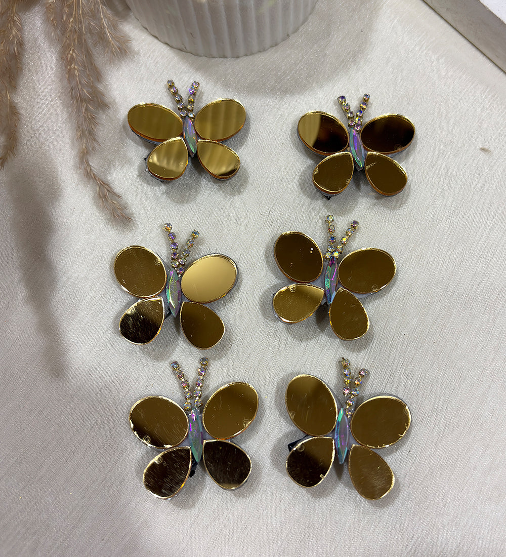 Mirror Shine Butterfly Hair Clips