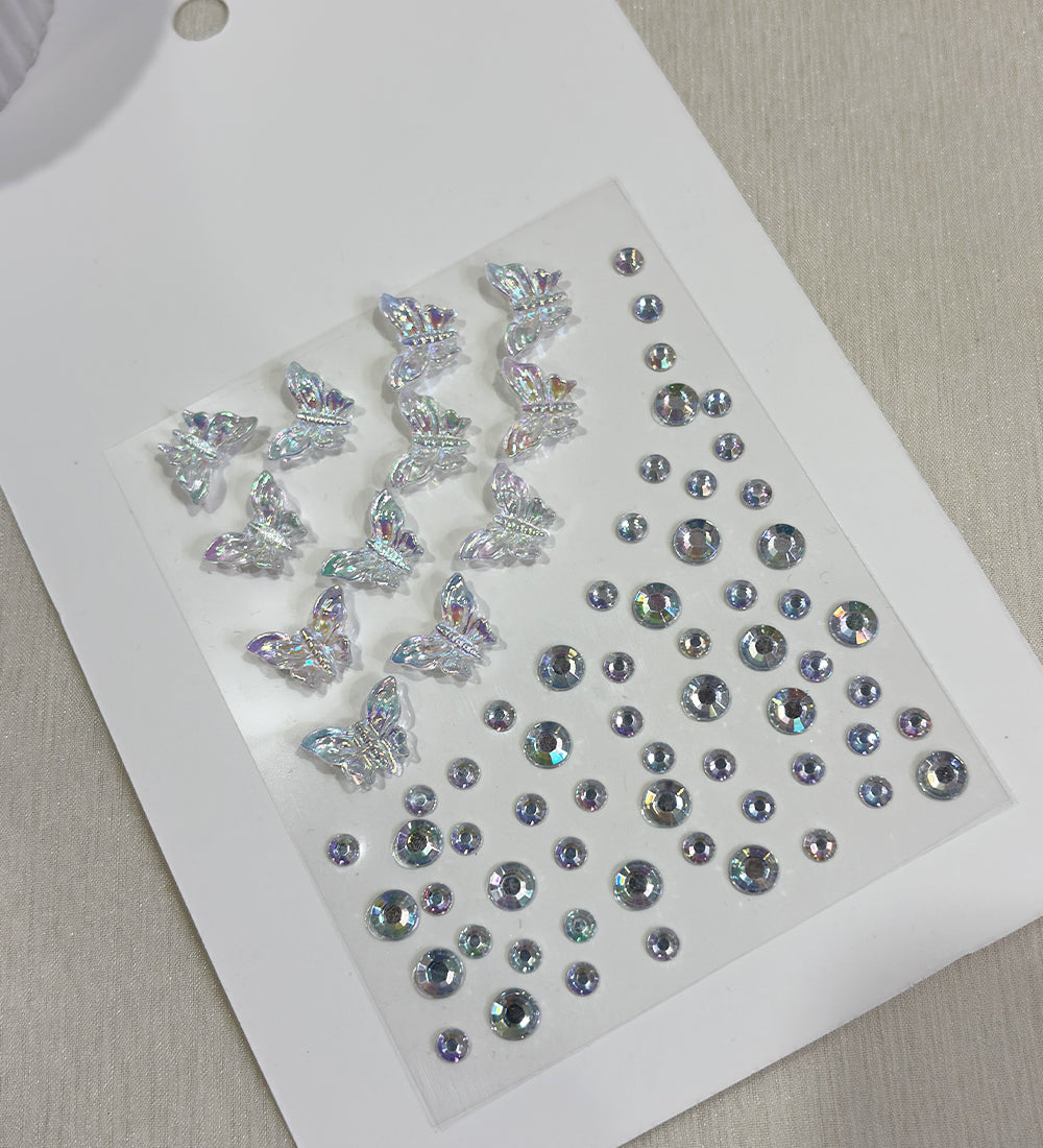 Iridescent Butterfly & Crystal Stickers
