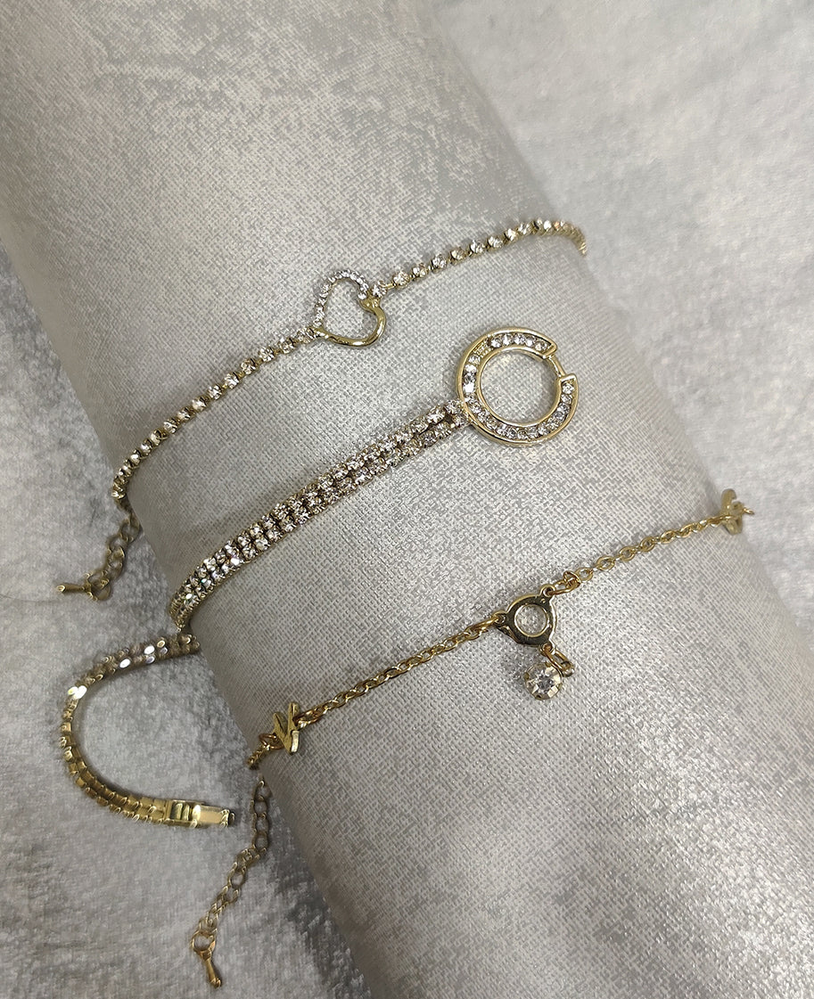 Heart Stack Bracelet -Set of 3