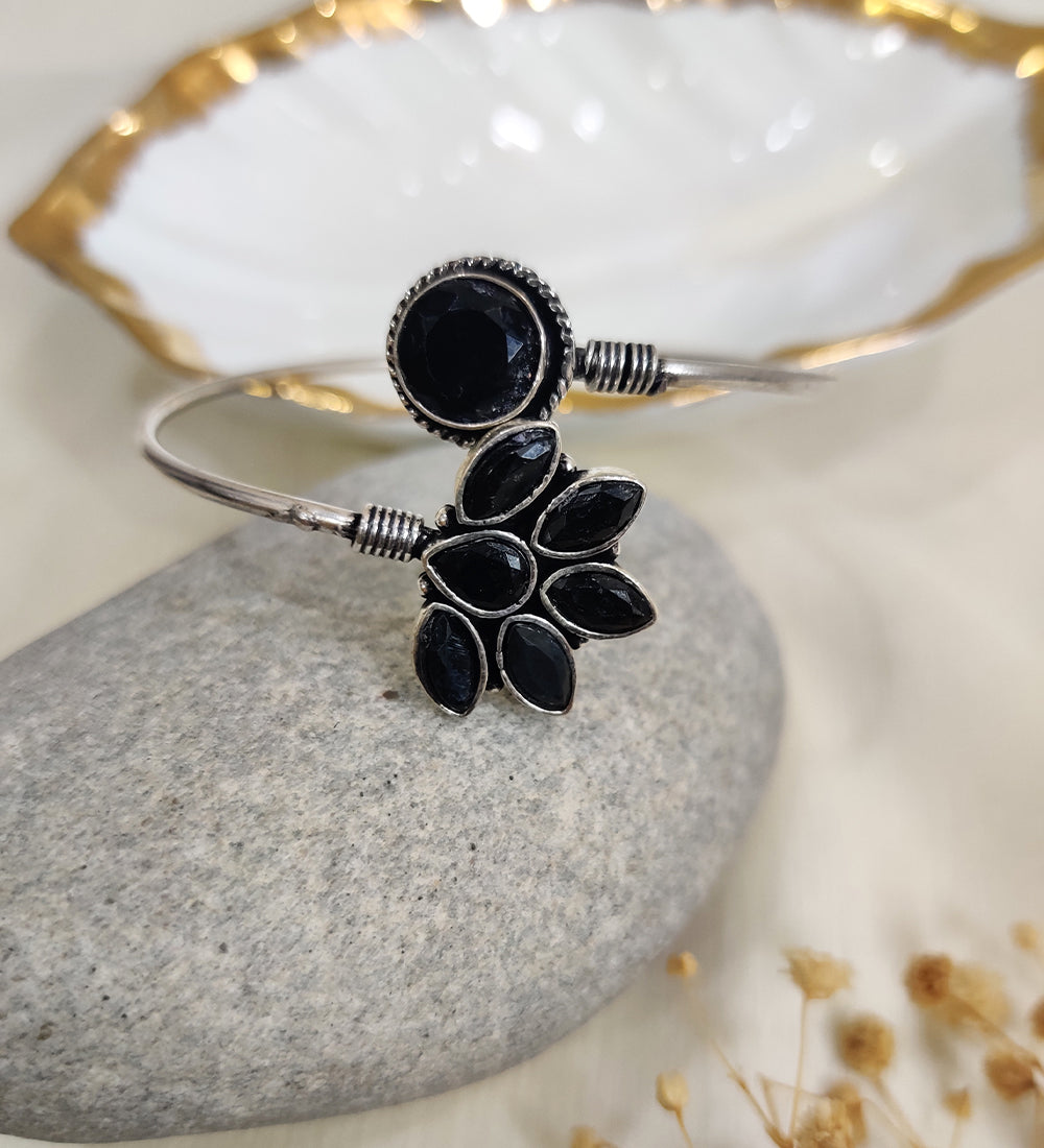 Black Stone Oxidised Bracelet