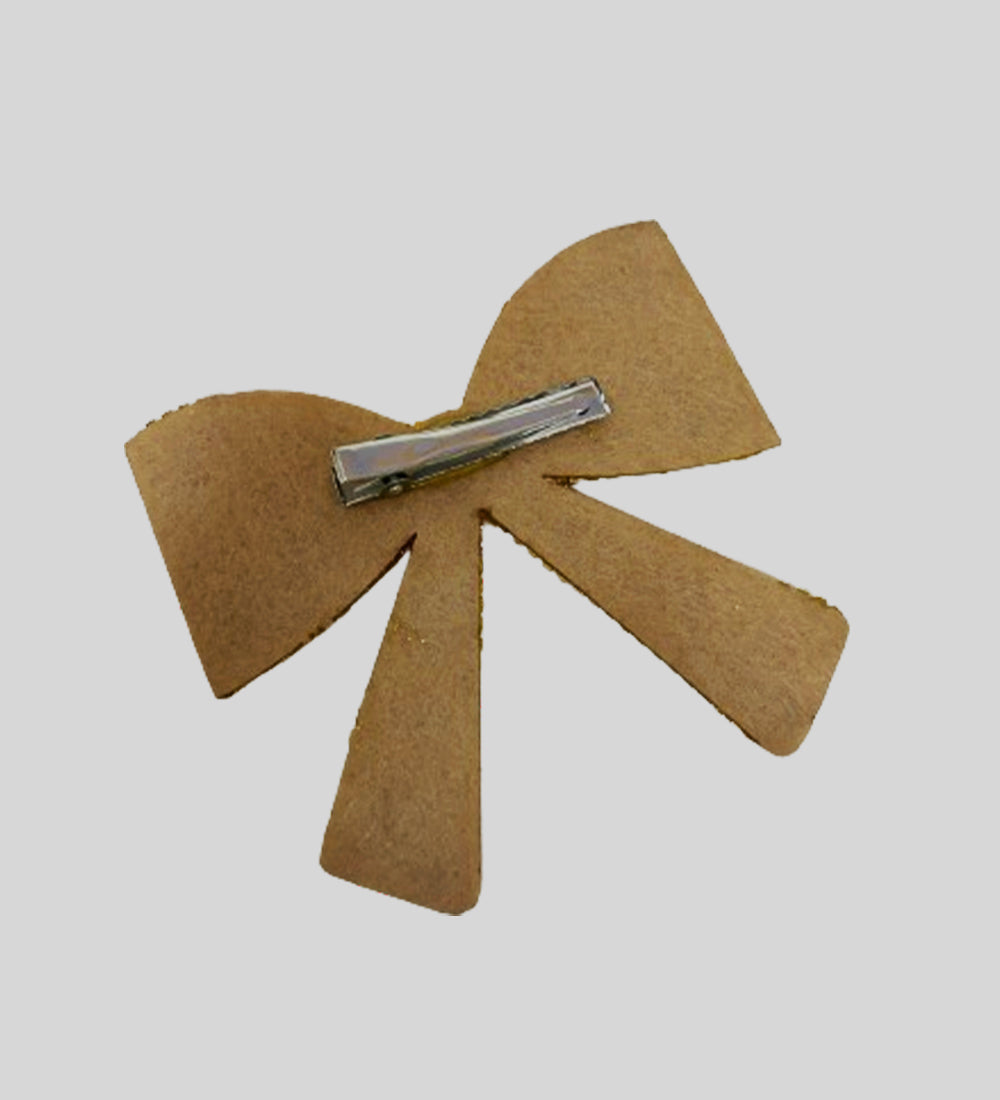Golden Embellished Hair Bow Clip