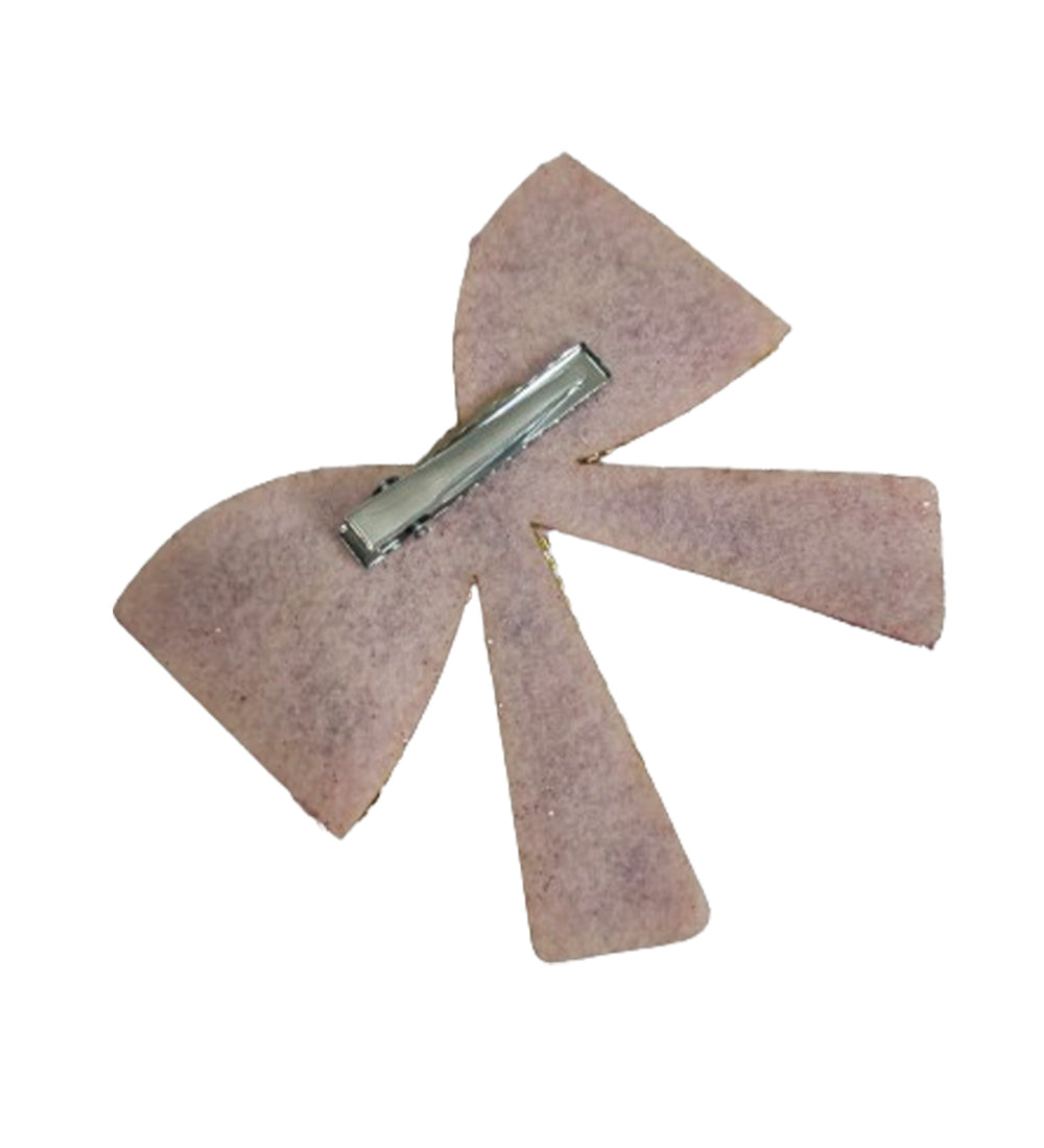 Pink Embellished Hair Bow Clip