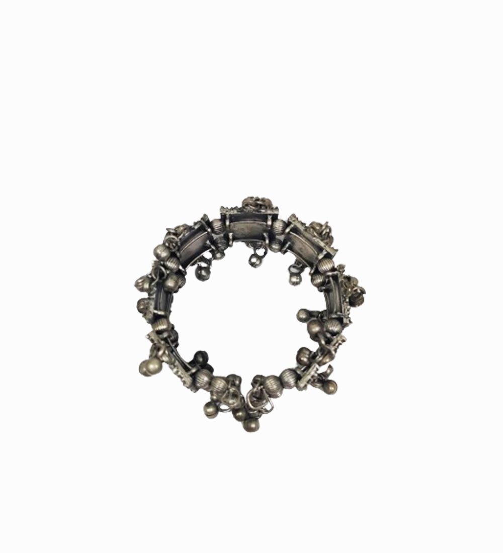 Vintage Grey and Red Stone Adjustable Kada