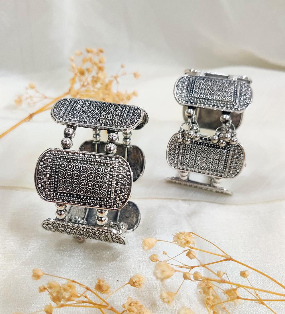 Oxidised Adjustable Kada -Pack of 2