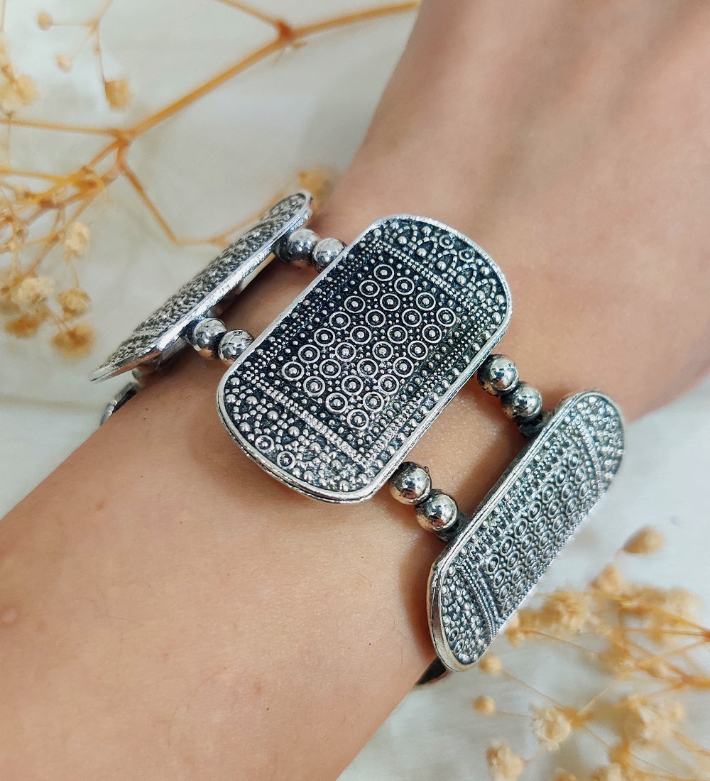 Oxidised Adjustable Kada -Pack of 2