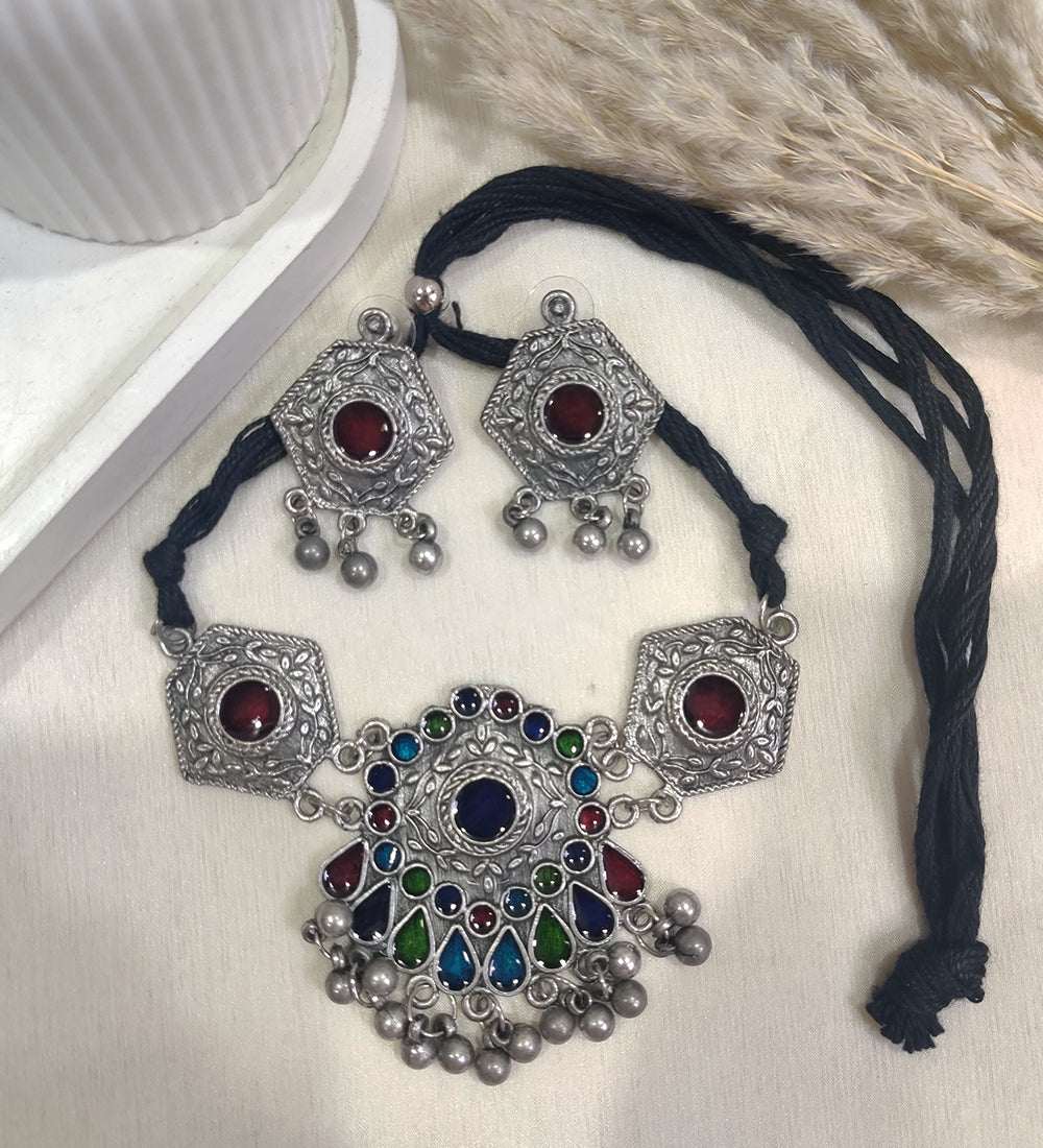 Multicolor Tribal Jewelry Set for Women