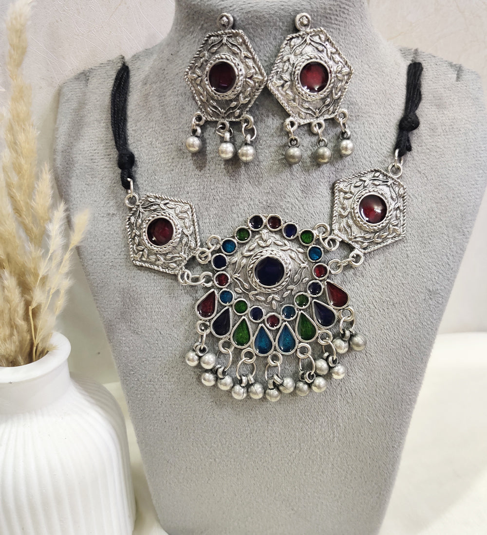 Multicolor Tribal Jewelry Set for Women