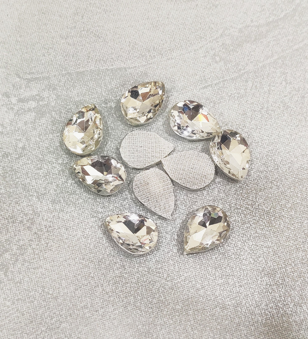 Crystal Silver Velcro Stick-on