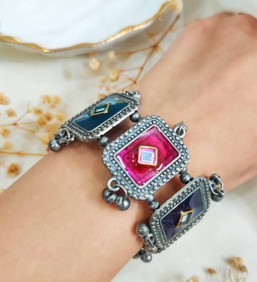 Square Multicolour Adjustable Kada