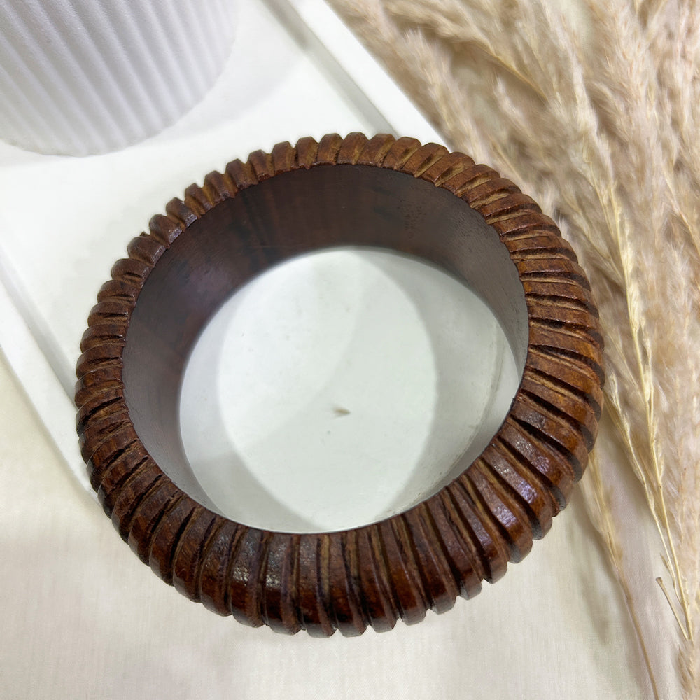 Carved Elegance Wooden Bangle