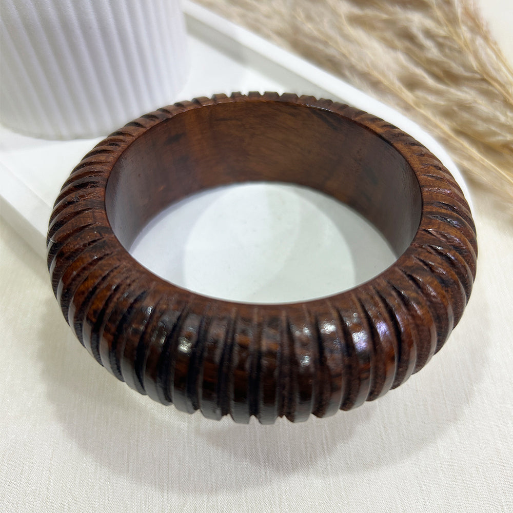 Carved Elegance Wooden Bangle