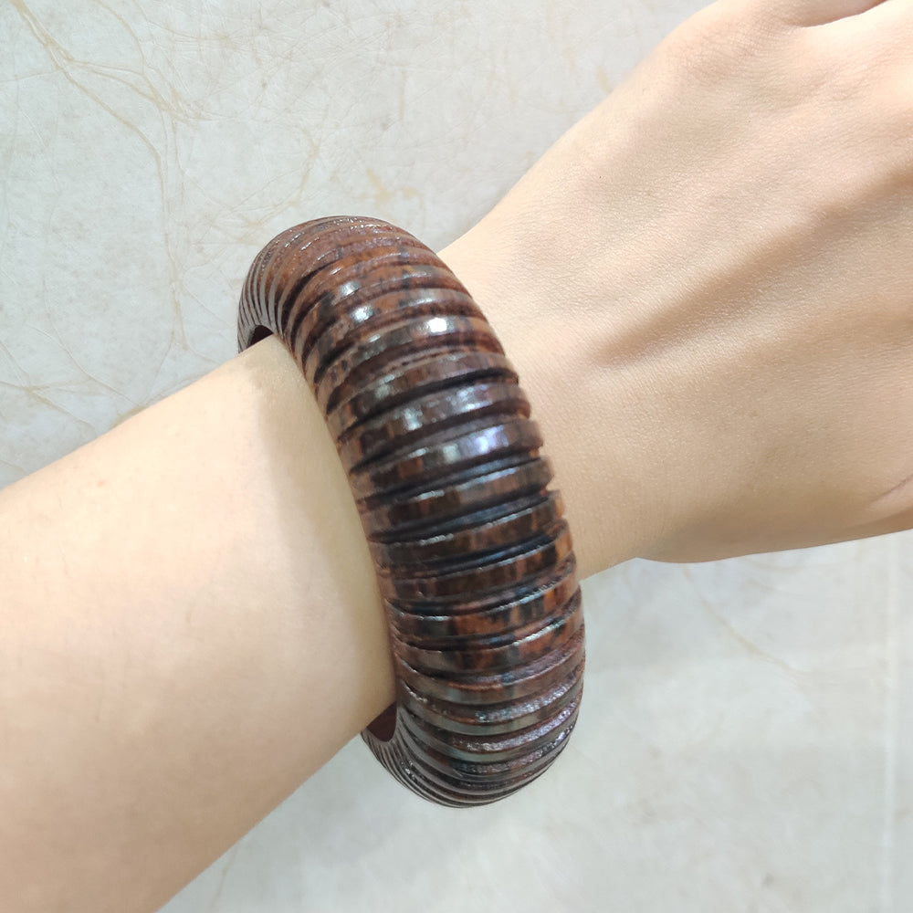 Carved Elegance Wooden Bangle