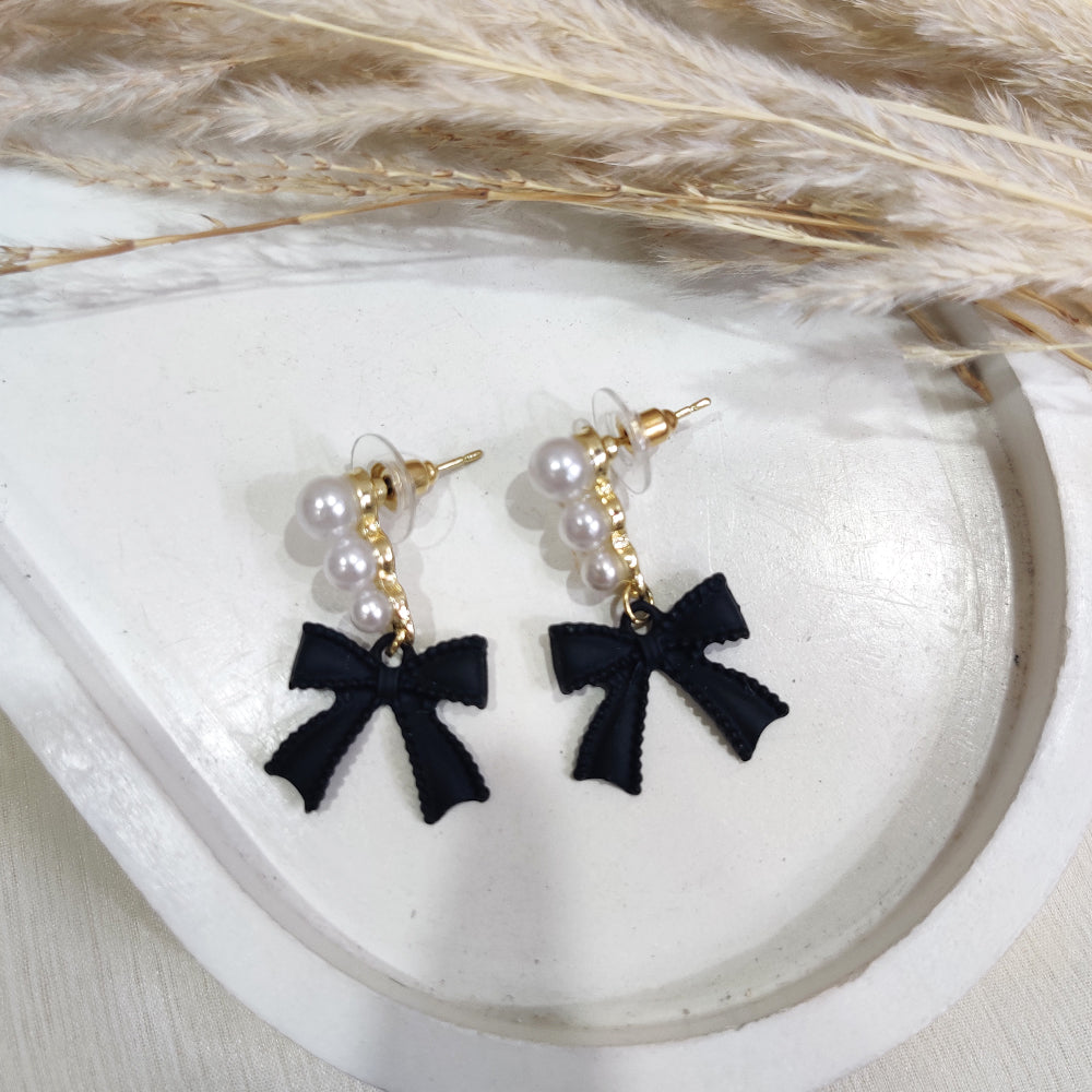 Pearl Bow Earrings