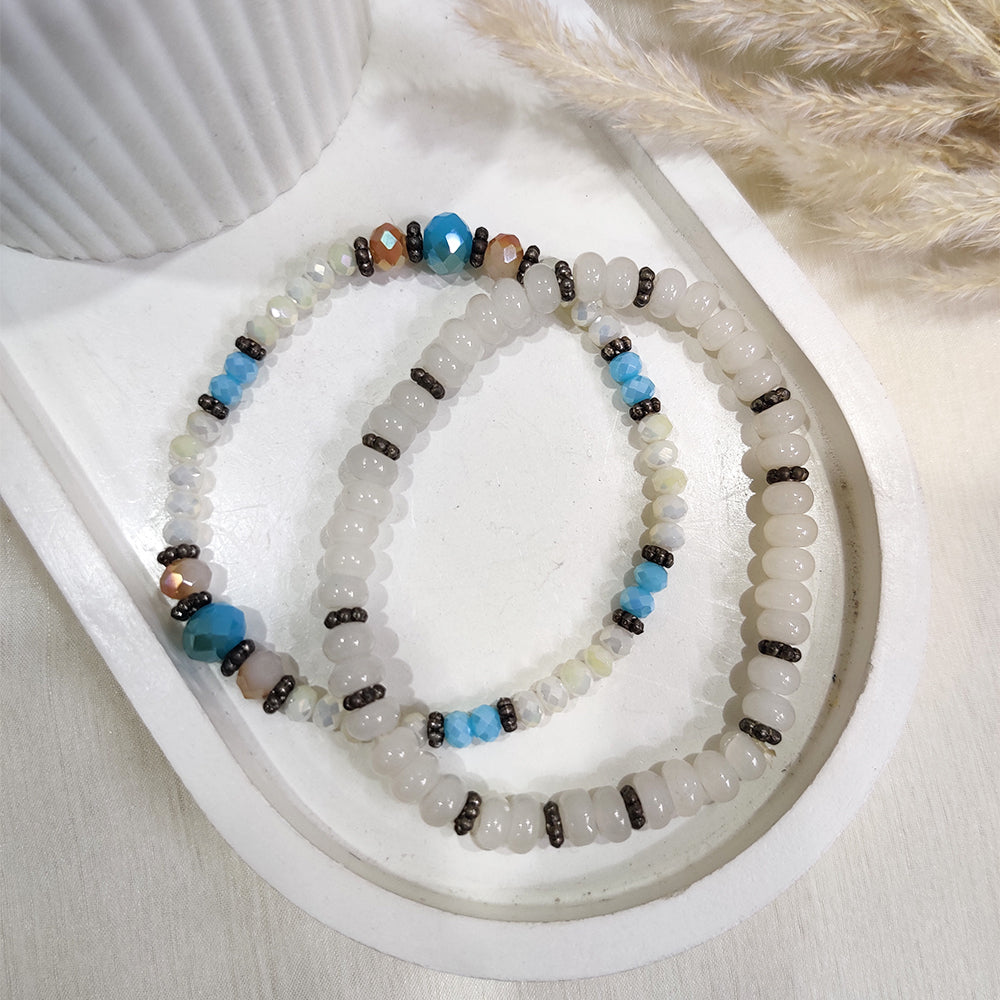 Snow & Sky Stack Bracelet