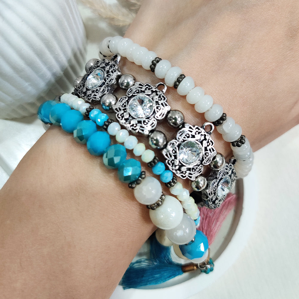 Snow & Sky Stack Bracelet