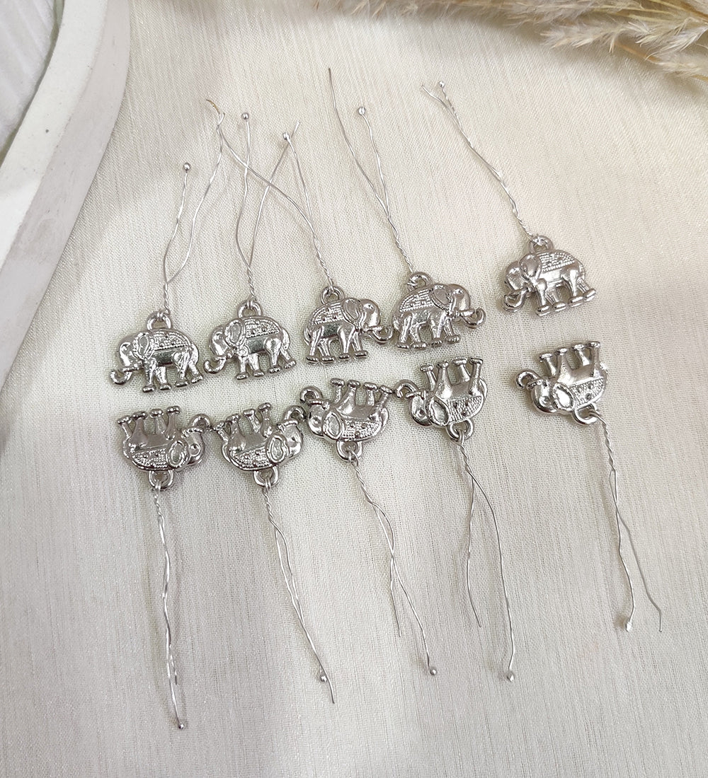 Silver Elephant Hair Accessory Charm