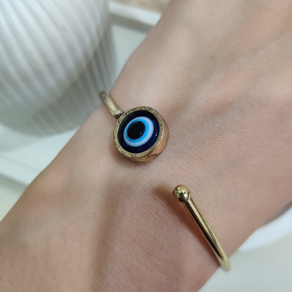 Minimal Evil Eye Open Bangle