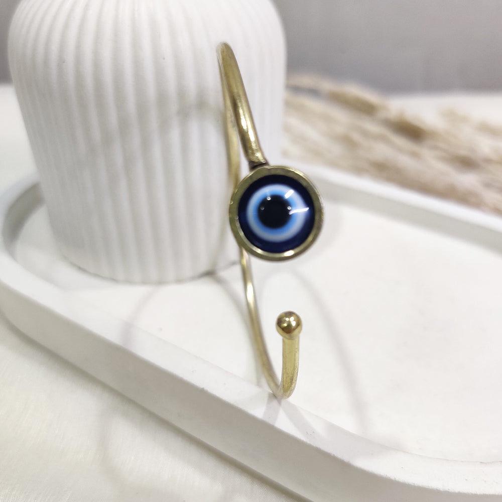 Minimal Evil Eye Open Bangle