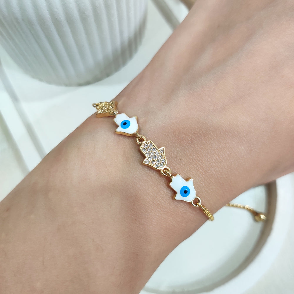 Golden Aura Evil Eye Bracelet