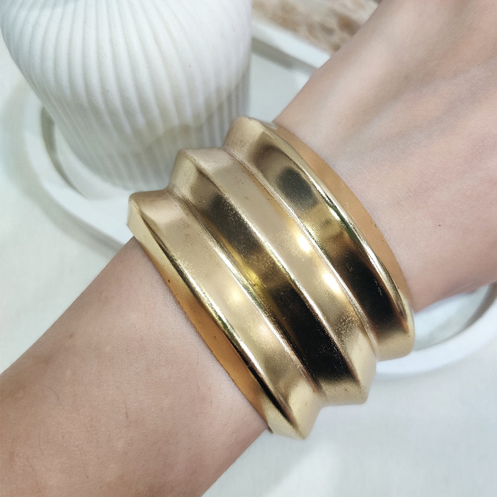 Vintage Glam Wide Cuff Bracelet