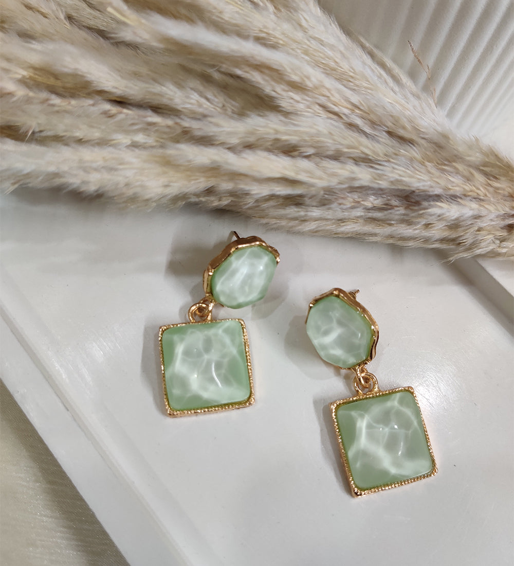 Green Crystal Drop & Dangle Earrings