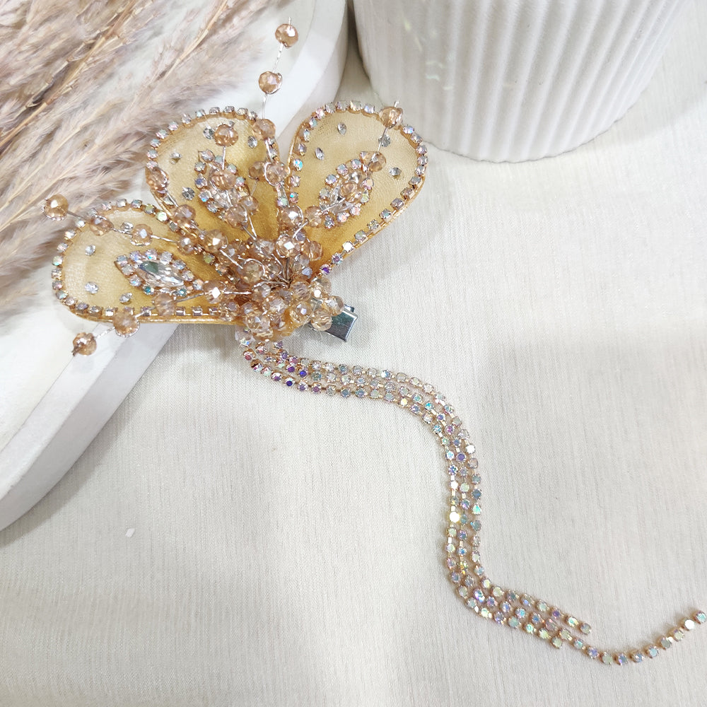 Yellow Bling Hair Clip