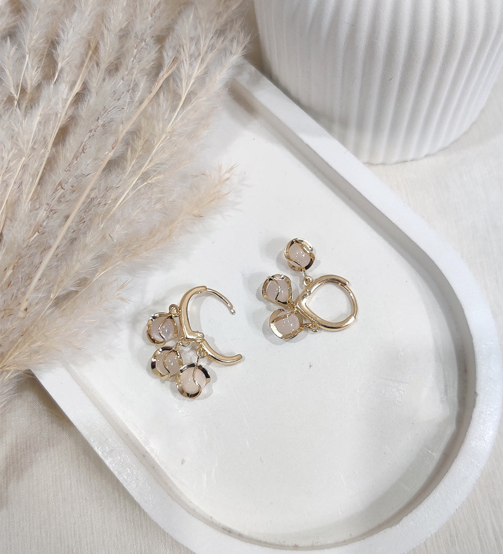 Round Opal Stone Earrings