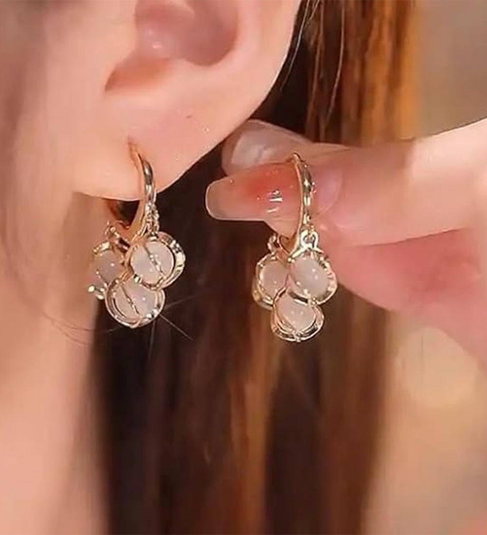 Round Opal Stone Earrings