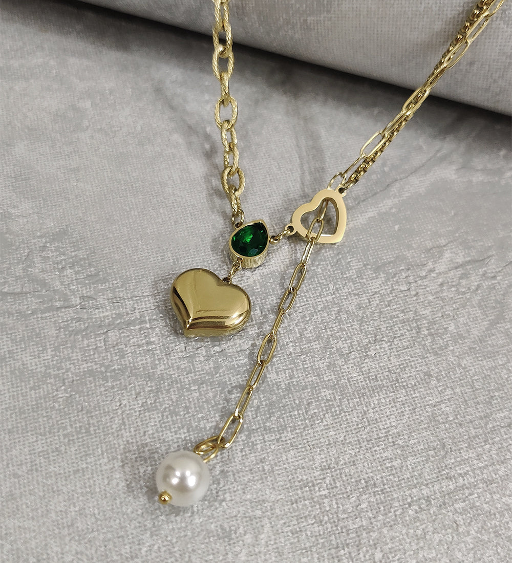 Anti-Tarnish Golden Heart Neck Chain