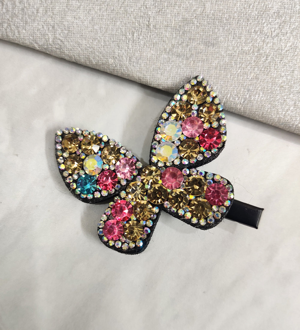 Stone Butterfly Hair Clip