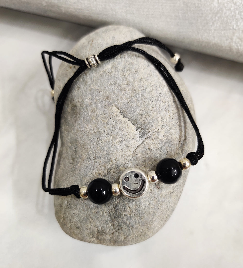 Smiley Oxidised Anklet