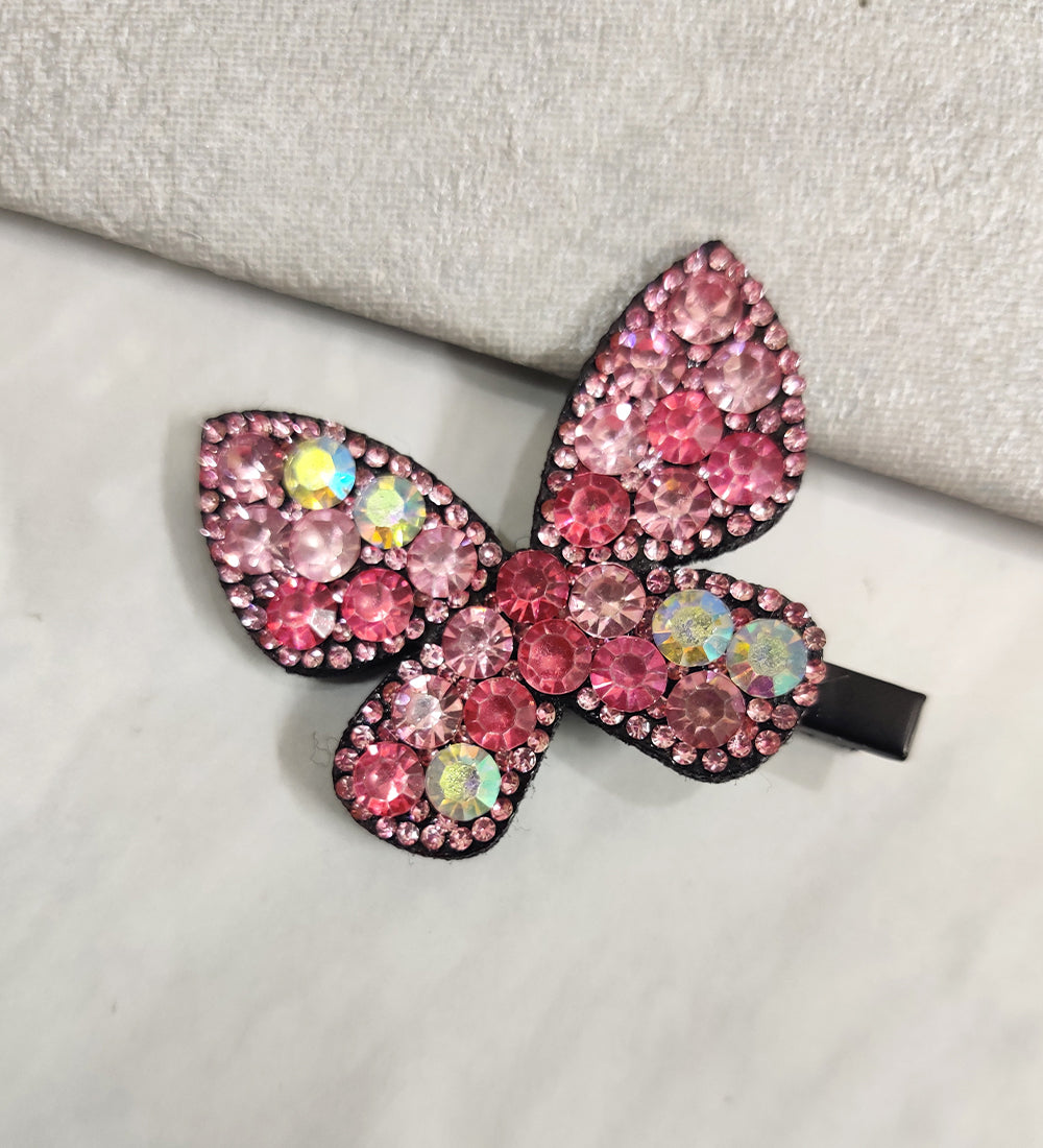 Stone Butterfly Hair Clip