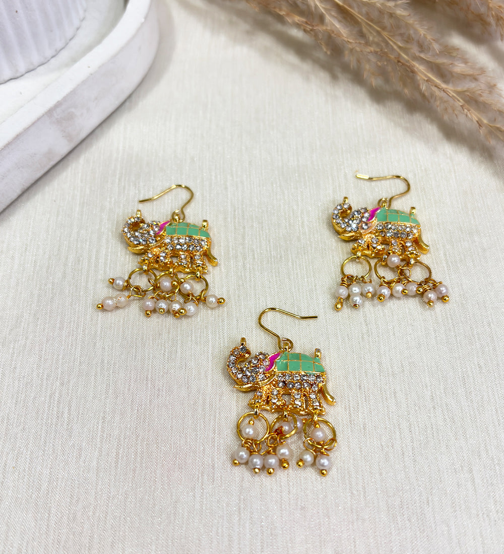 Pastel Traditional Elephant with Pearls