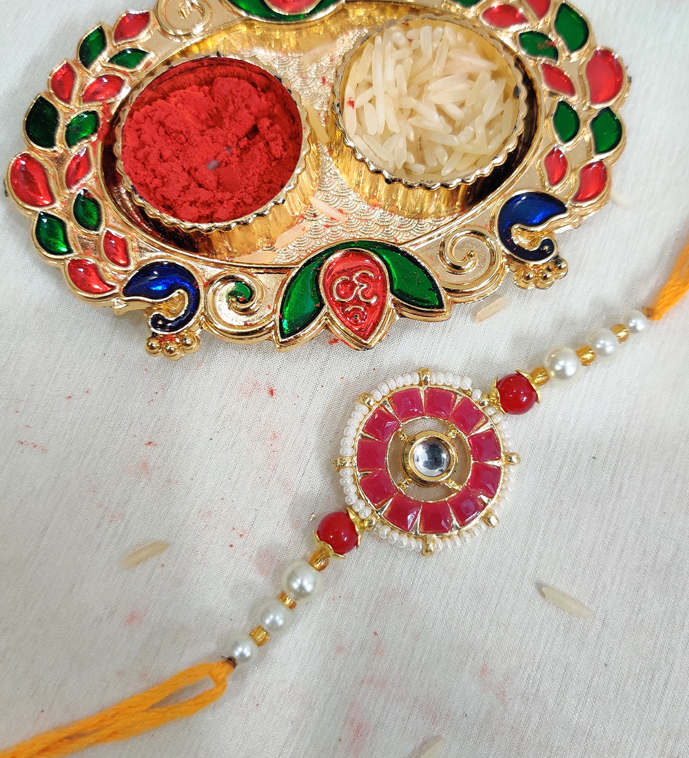 Kundan Couple Rakhi for Bhai and Bhabhi