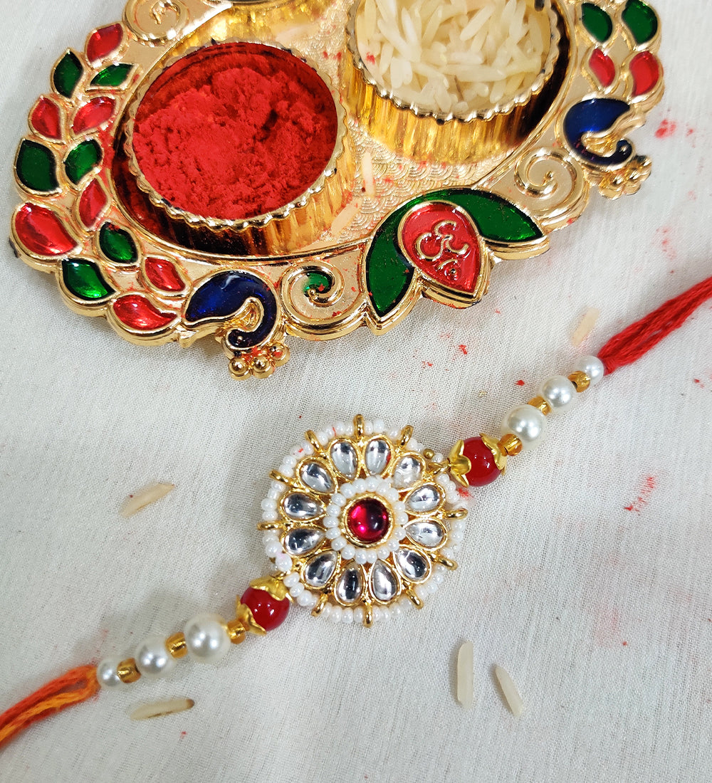 Pearl and Chand Couple Rakhi Set