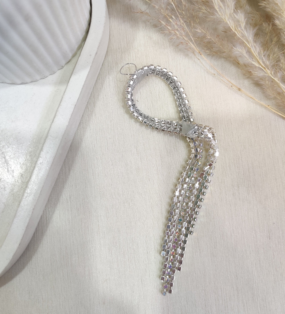 Silver Long Shimmer Tassel