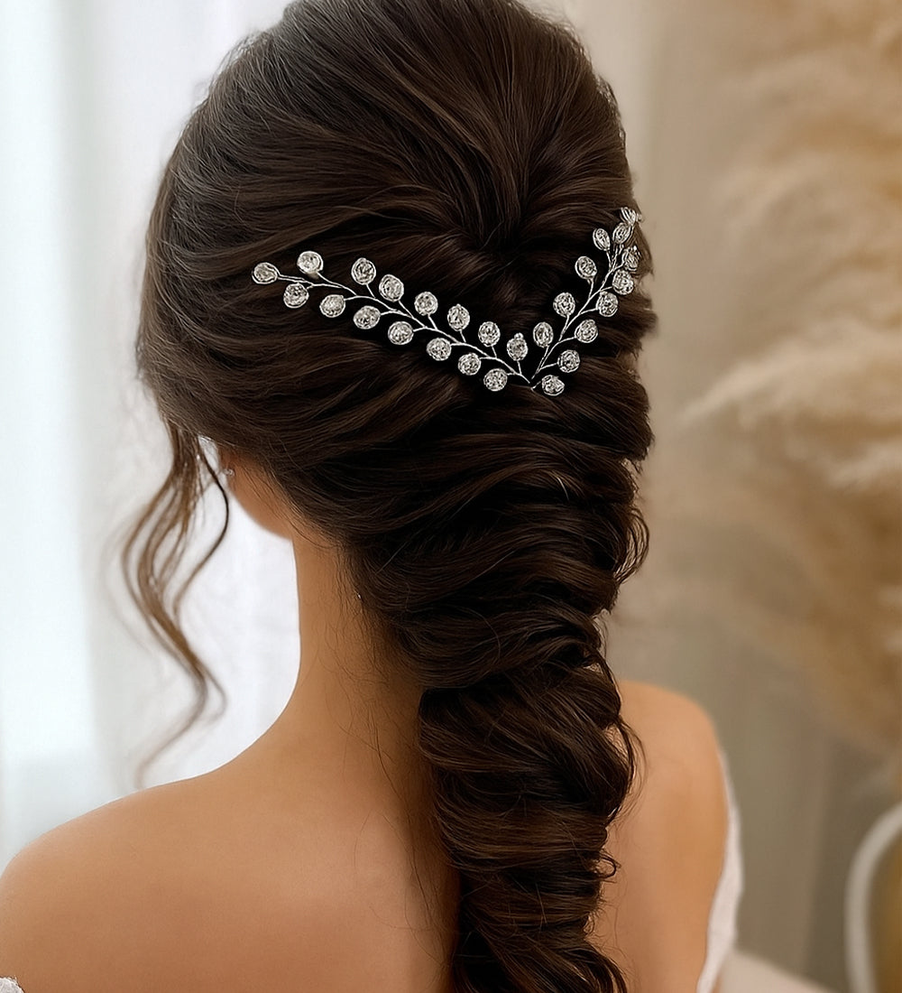 Silver Leaf Hair Piece