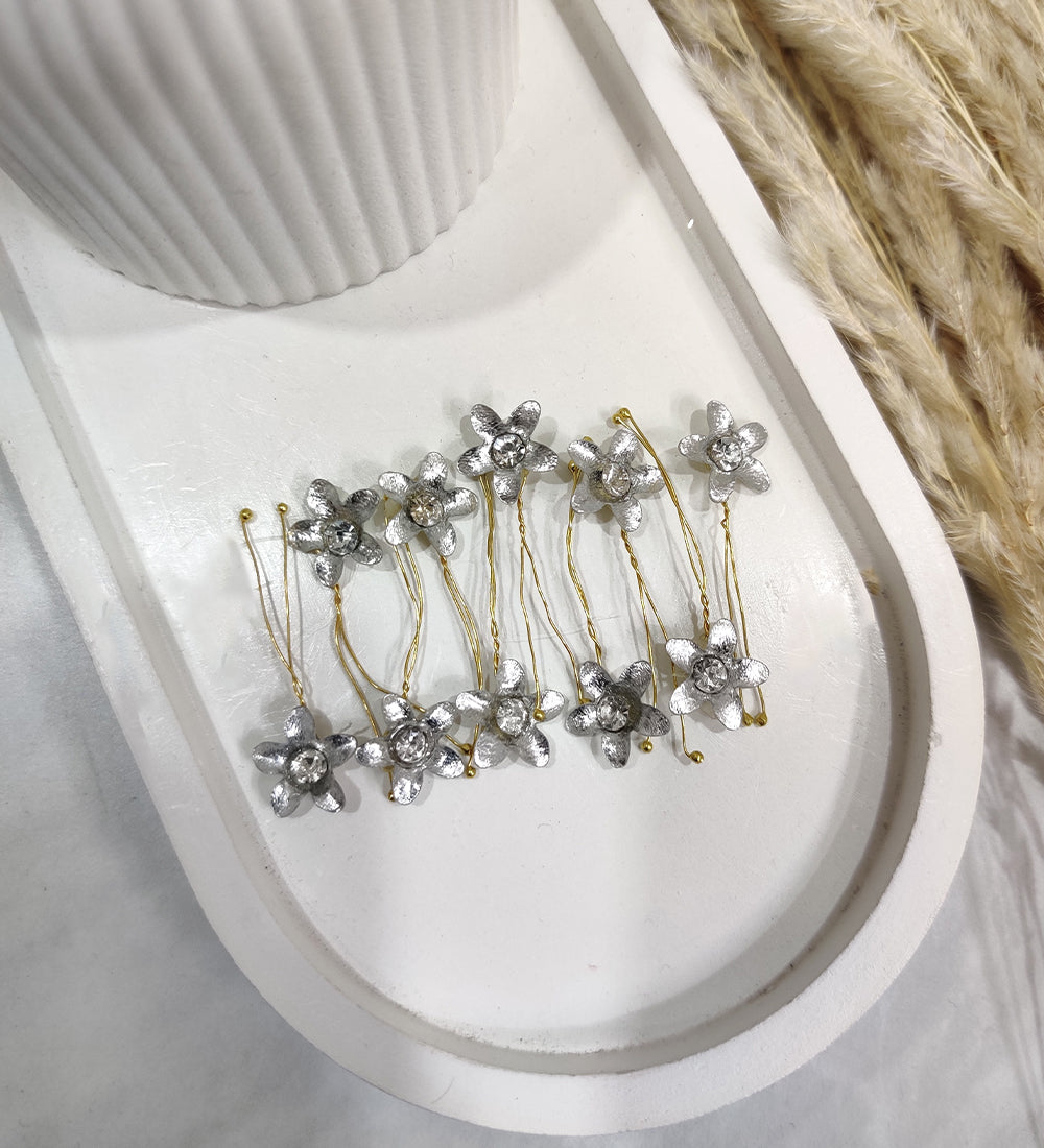 Silver Flower Hair Pin