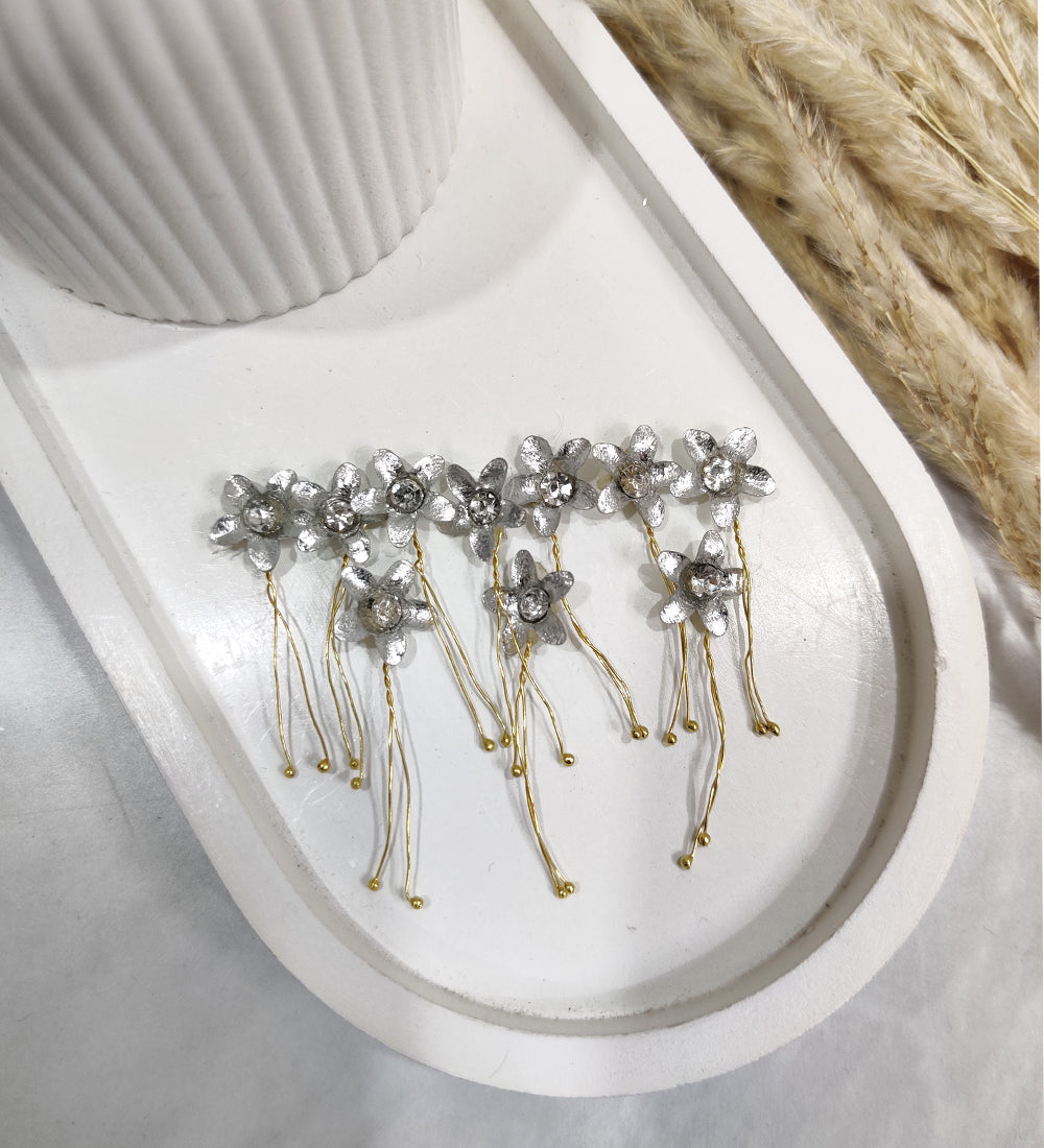 Silver Flower Hair Pin