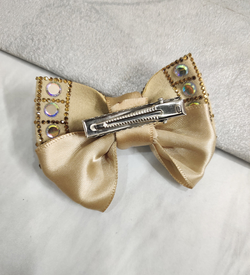 Small Golden Crystal Ribbon Bow