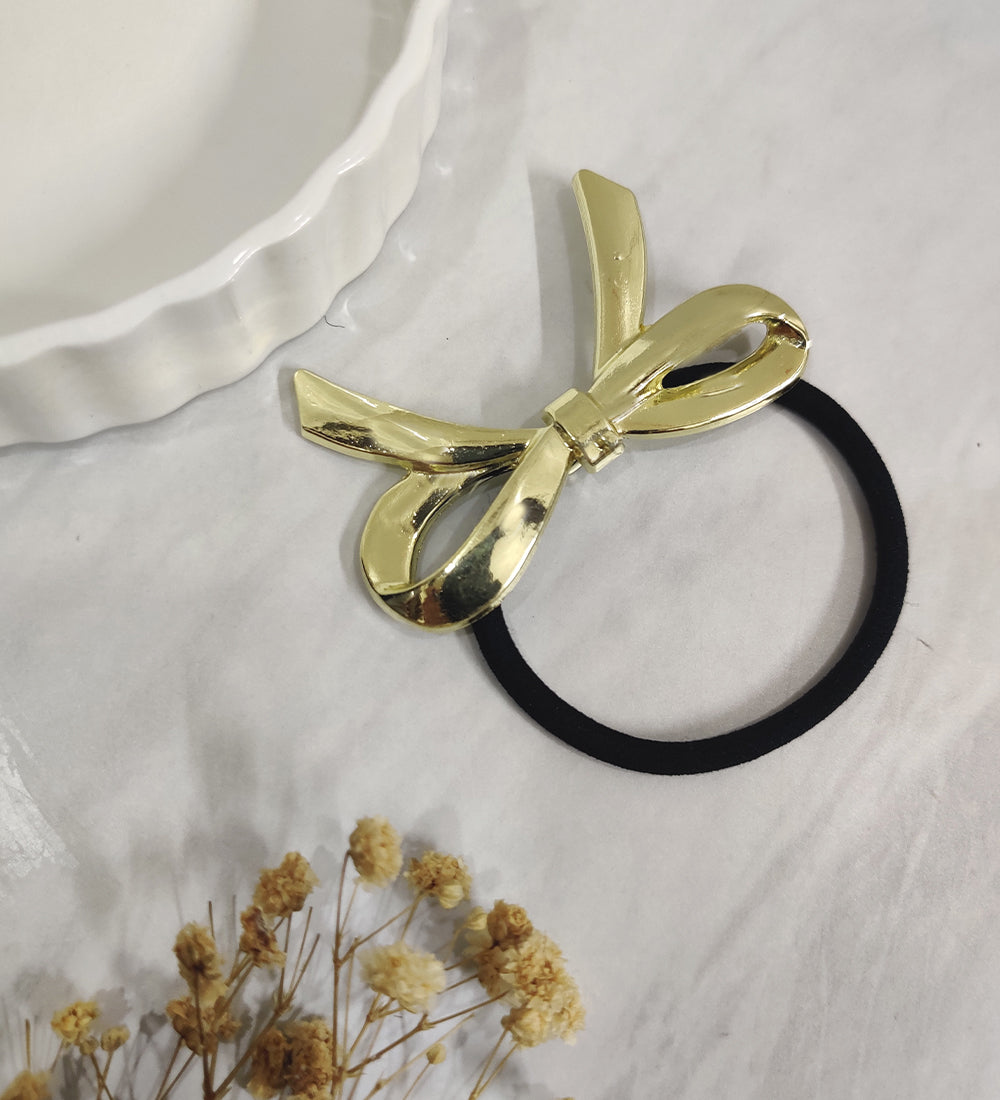 Golden Bow Shaped Stainless Steel Rubber Band