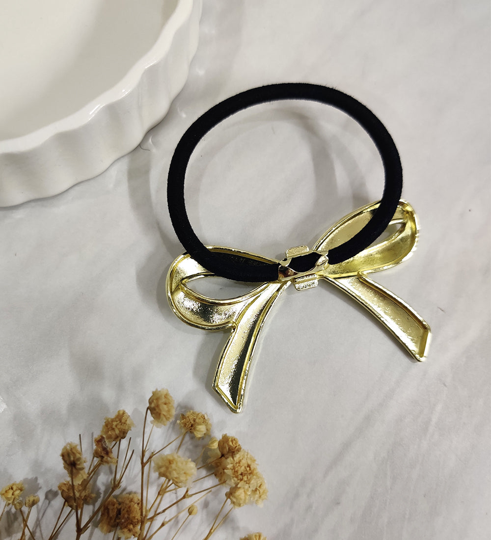 Golden Bow Shaped Stainless Steel Rubber Band