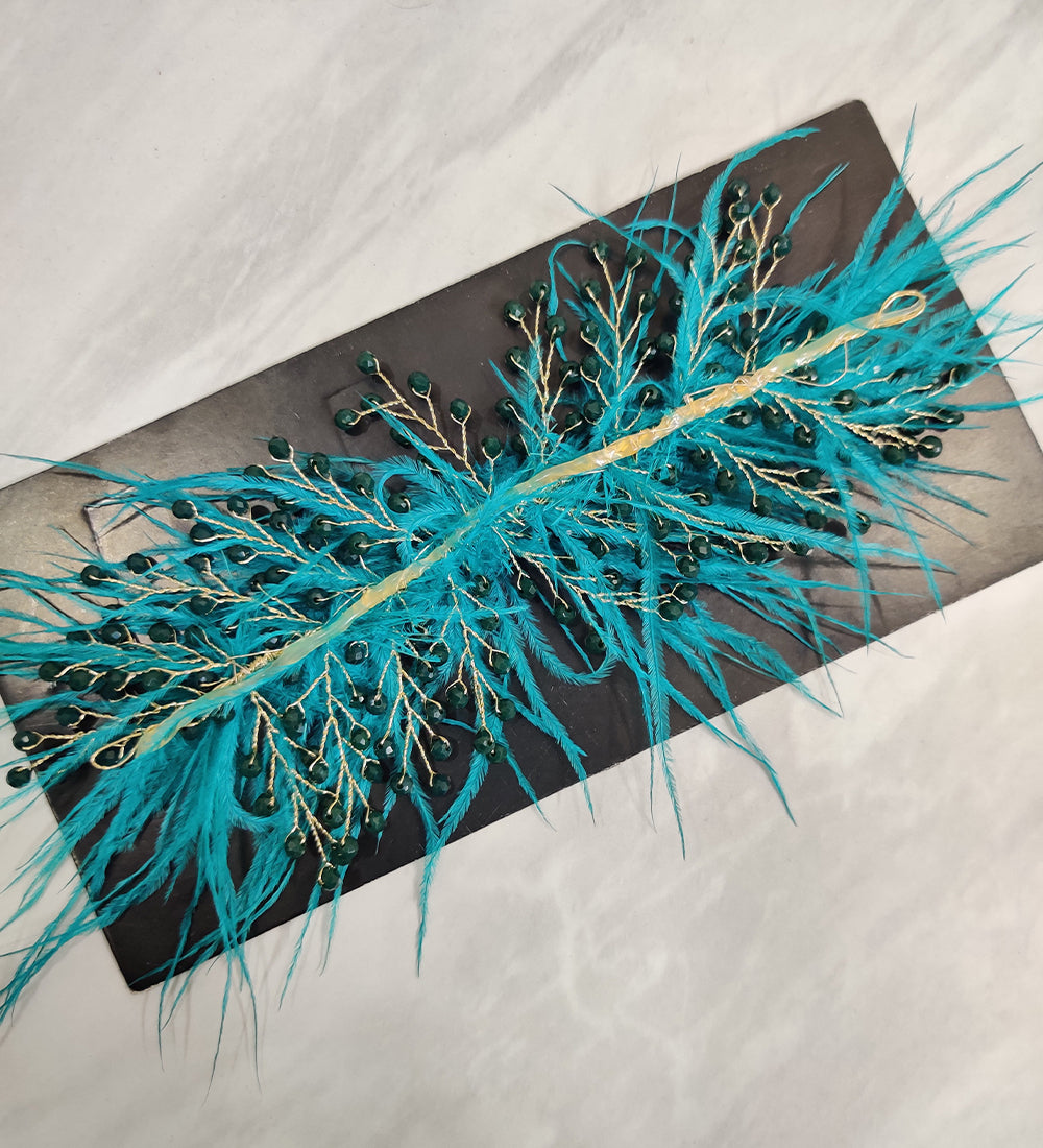 Turquoise Feather Hair Vein