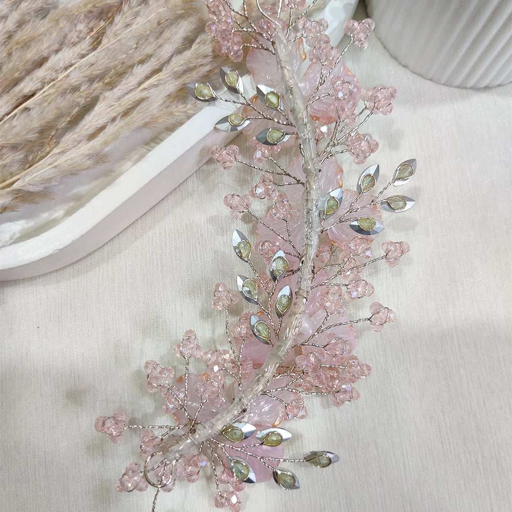 Pink Bloom Pearl Hair Vine