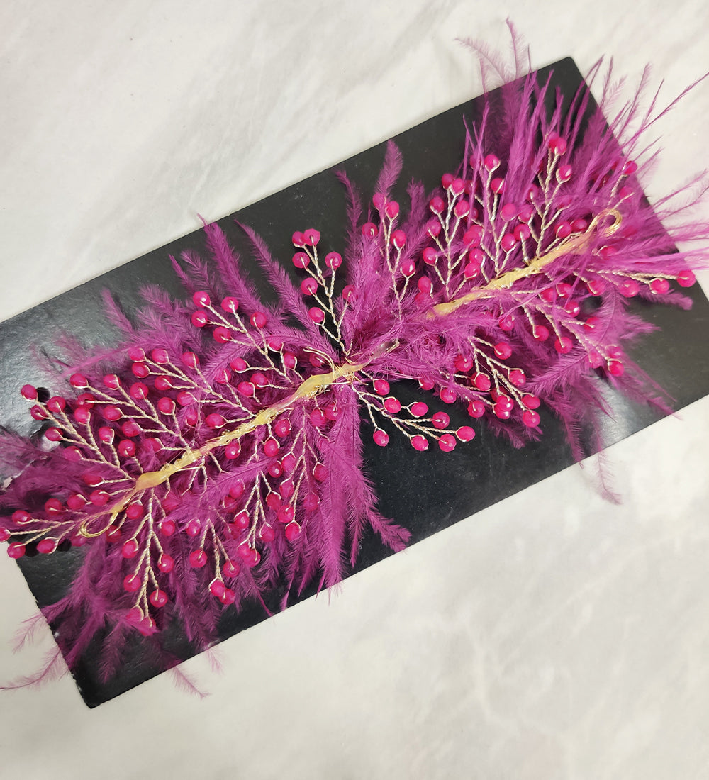 Maroon Feather Hair Vein