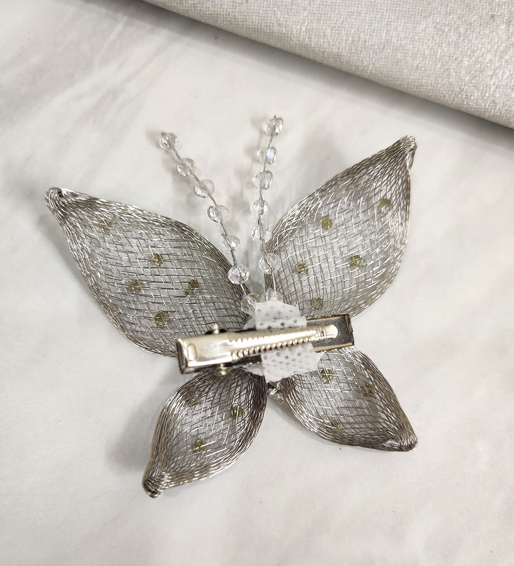 Silver Butterfly Hair Clip