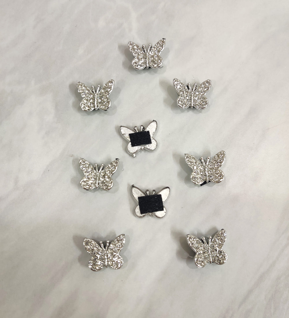 Silver Small Butterfly Velcro Stick-on