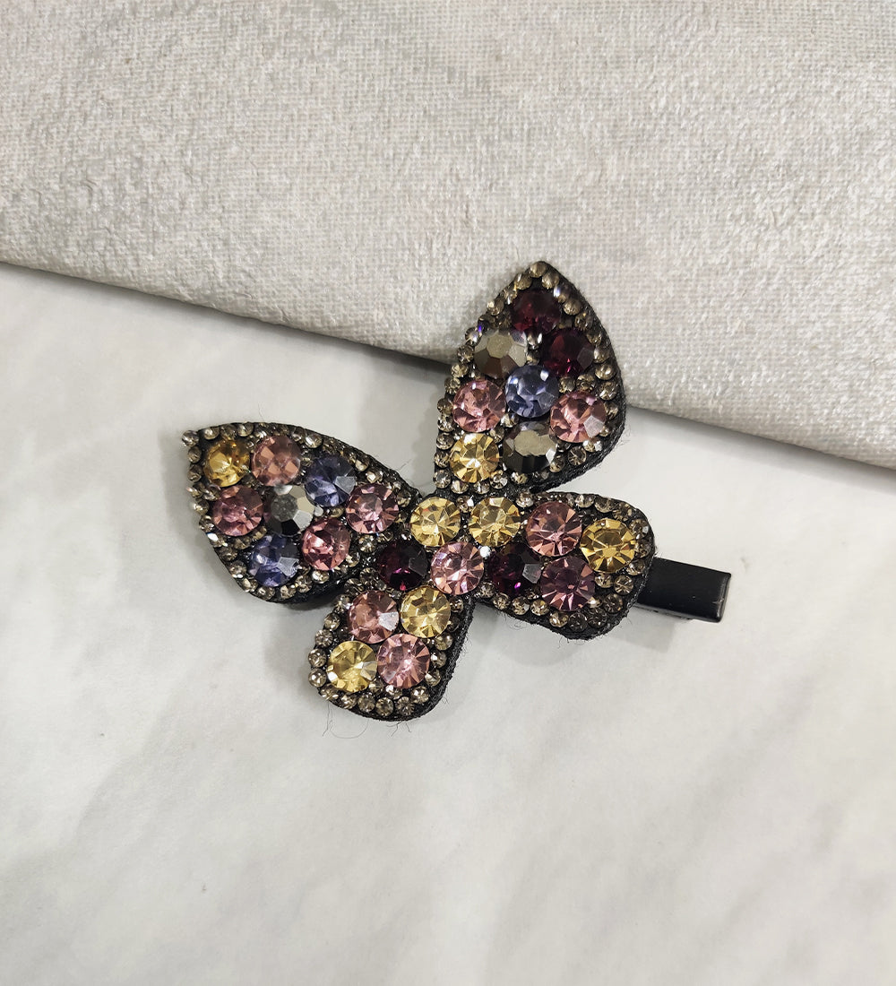 Stone Butterfly Hair Clip